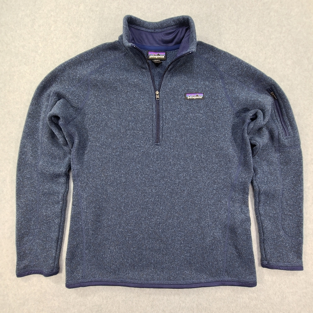 Patagonia Better Sweater Pullover Women Medium 1/4 Zip Classic Navy Fleece Lined